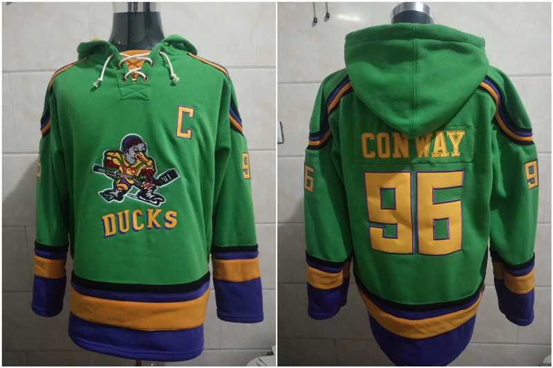 Anaheim Ducks 96 Charlie Conway Green All Stitched Pullover Hoodie,We sell and wholesale Anaheim Ducks 96 Charlie Conway Green All Stitched Pullover Hoodie on line form chian!